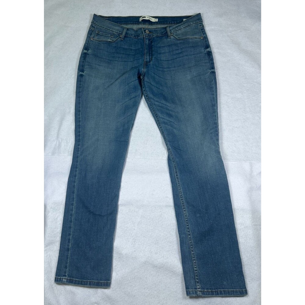 Levi’s 524 Skinny Jeans Women Size 15 Medium Wash Stretch Denim Mid Rise 32X32